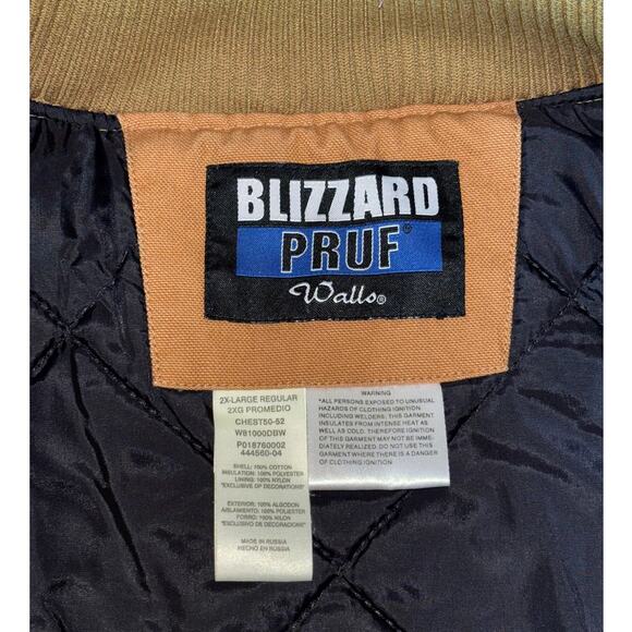 Walls Blizzard Pruf Mens Canvas Work Chore Hunting Vest Tan Full Zip Size 2XL - Picture 6 of 12